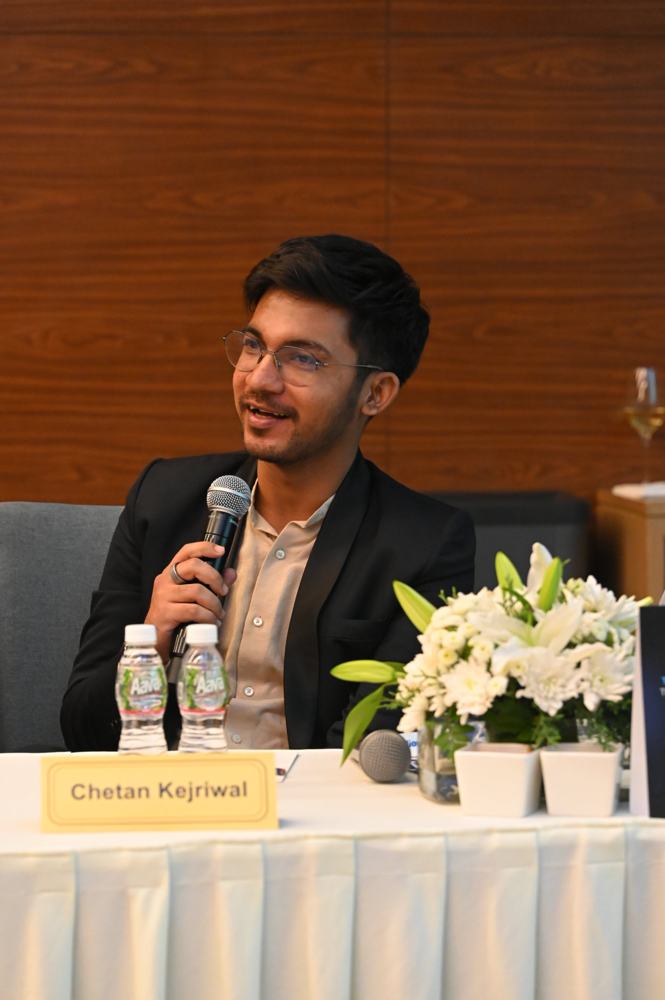 Chetan Kejriwal speaking on a panel